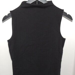 NEW J.Crew Factory Stretch Cotton-Blend Mockneck Tank Top – Black | Size Small